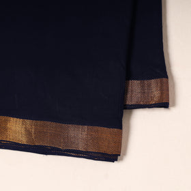 Blue - handloom cotton mangalagiri fabric with zari border