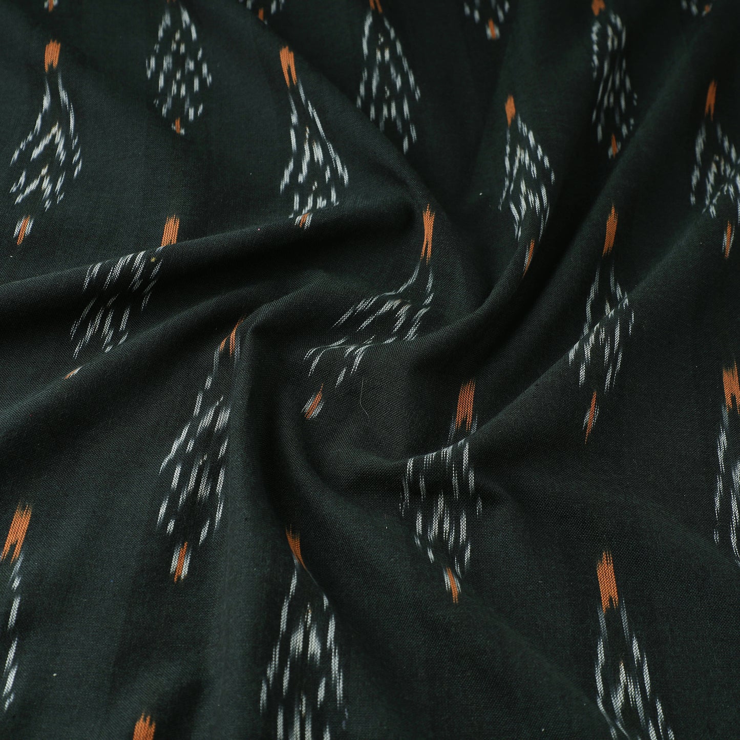 Green - Cotton Pochampally Ikat Fabric