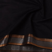 Black - Handloom Mangalagiri Cotton Fabric with Zari Border 11