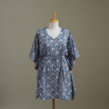 Blue Sanganeri Block Print Cotton Kaftan (Medium) 