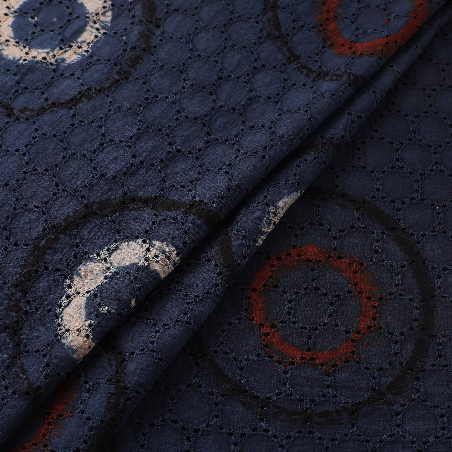 Hakoba Hand Block Ajrakh Print Natural Dyed Cotton Fabric 01