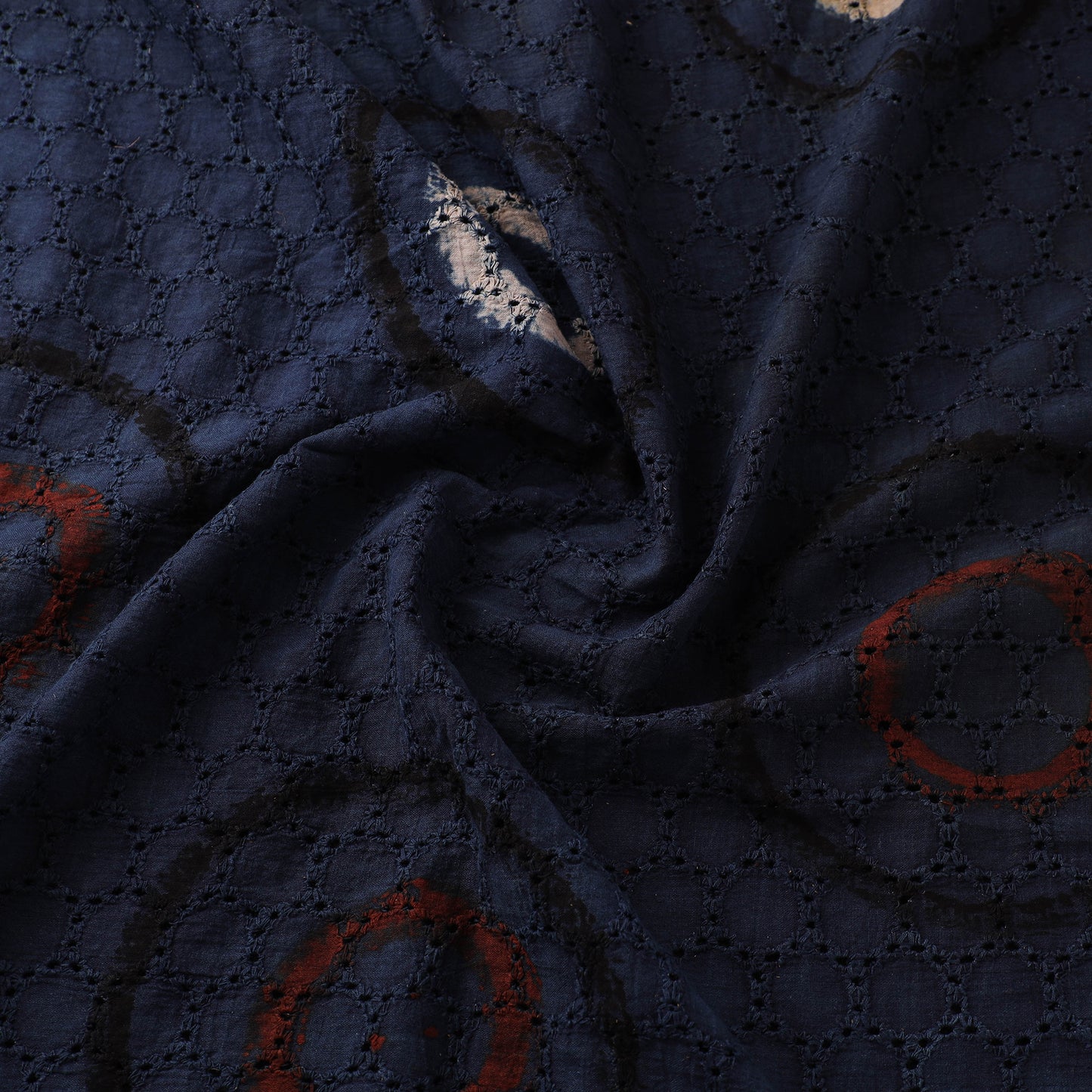 Hakoba Hand Block Ajrakh Print Natural Dyed Cotton Fabric 01