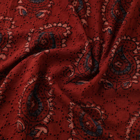 Hakoba Hand Block Ajrakh Print Natural Dyed Cotton Fabric 02