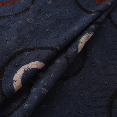 Hakoba Hand Block Ajrakh Print Natural Dyed Cotton Fabric 03