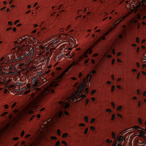 Hakoba Hand Block Ajrakh Print Natural Dyed Cotton Fabric 04