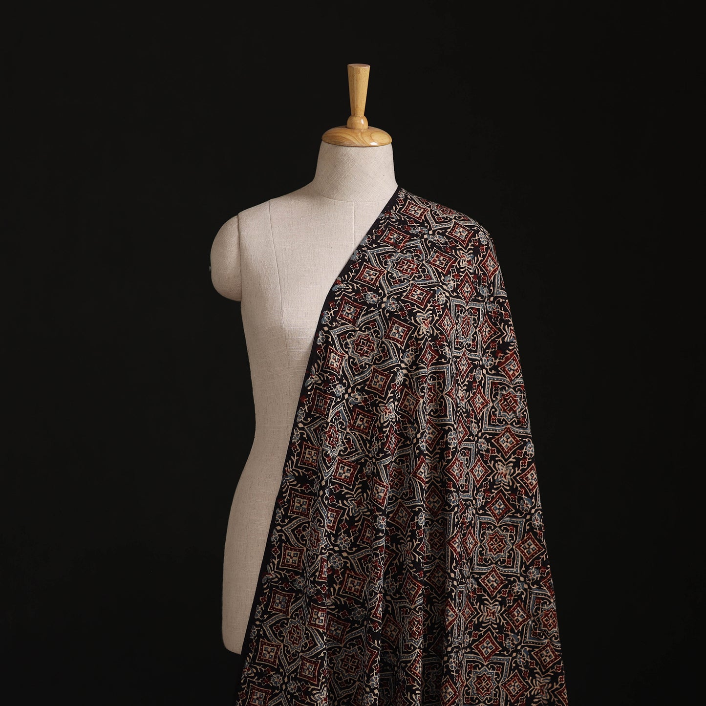 Ajrakh Hand Block Print Natural Dyed Cotton Fabric 28