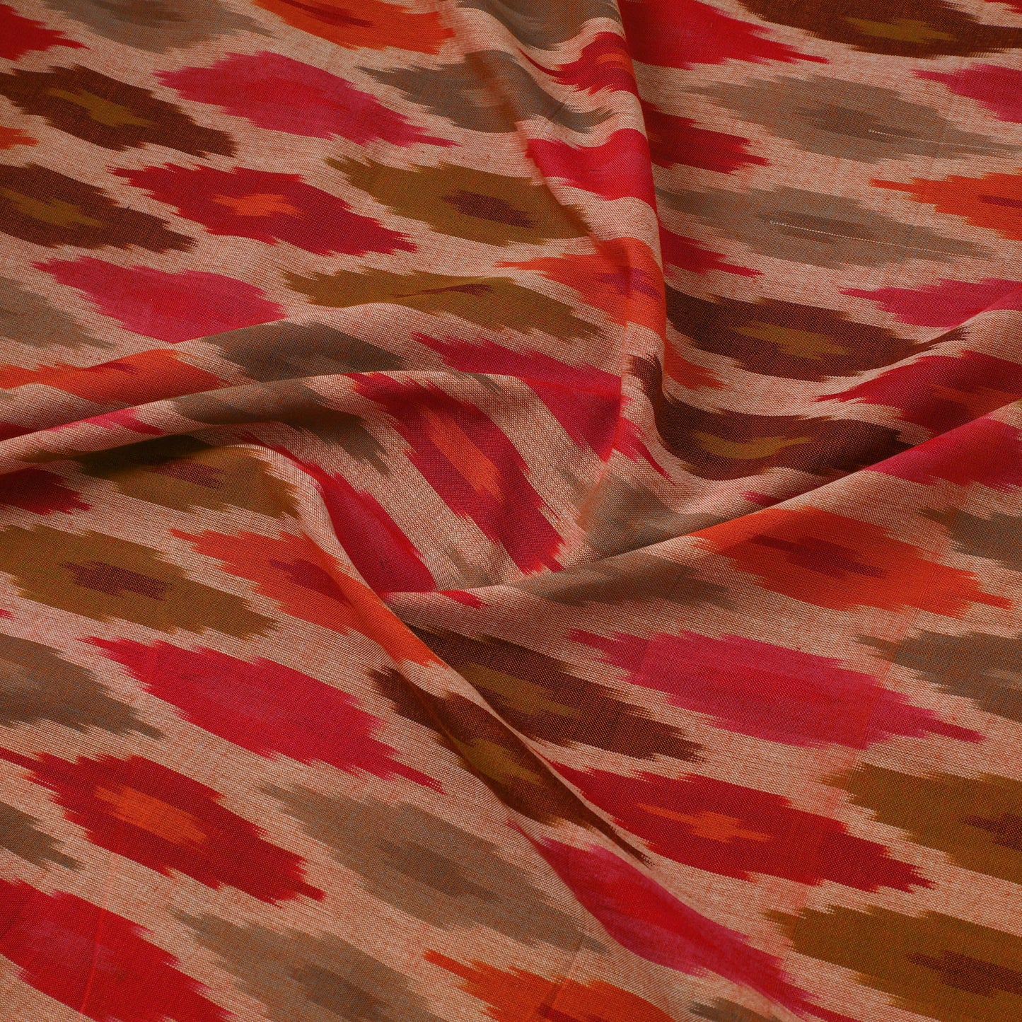 Multicolor - Cotton Central Asian Pochampally Ikat Fabric 15