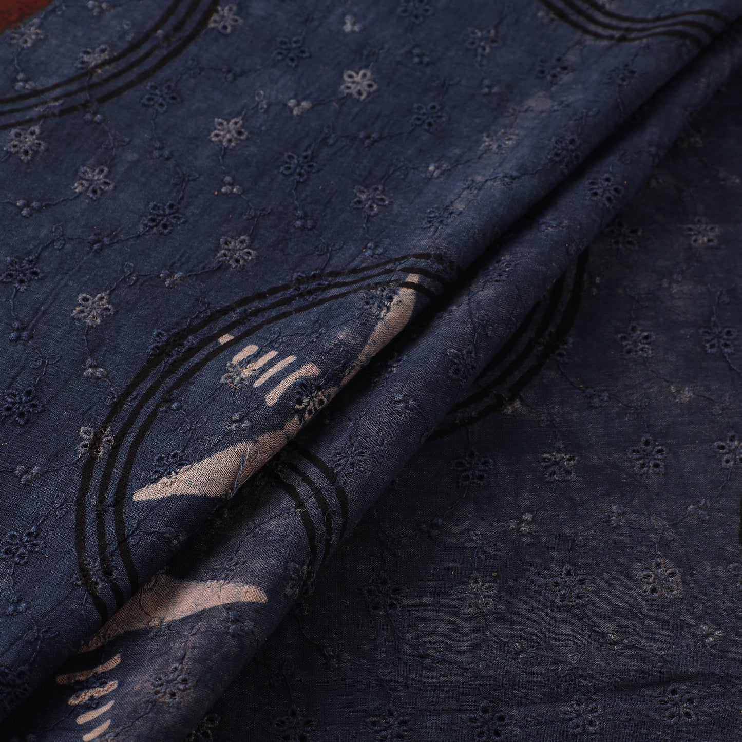 Hakoba Hand Block Ajrakh Print Natural Dyed Cotton Fabric 05