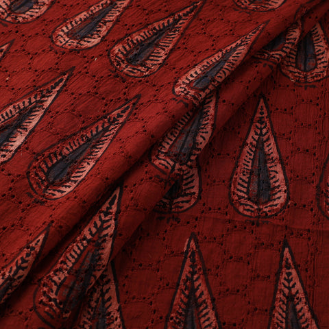 Hakoba Hand Block Ajrakh Print Natural Dyed Cotton Fabric 07