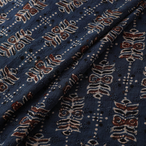 Hakoba Hand Block Ajrakh Print Natural Dyed Cotton Fabric 08