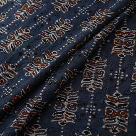 Hakoba Hand Block Ajrakh Print Natural Dyed Cotton Fabric 08