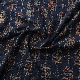 Hakoba Hand Block Ajrakh Print Natural Dyed Cotton Fabric 08