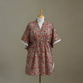 Brown - sanganeri cotton kaftan (medium) 43 - handcrafted
