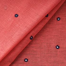 Buy Pink Handloom Mirror Work Organic Kala Cotton Fabric