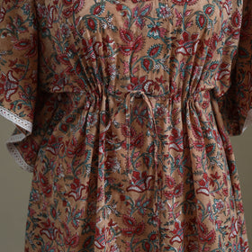 Brown - sanganeri cotton kaftan (medium) 43 - handcrafted