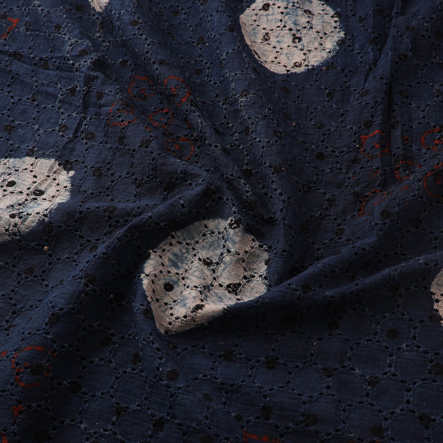 Hakoba Hand Block Ajrakh Print Natural Dyed Cotton Fabric 10