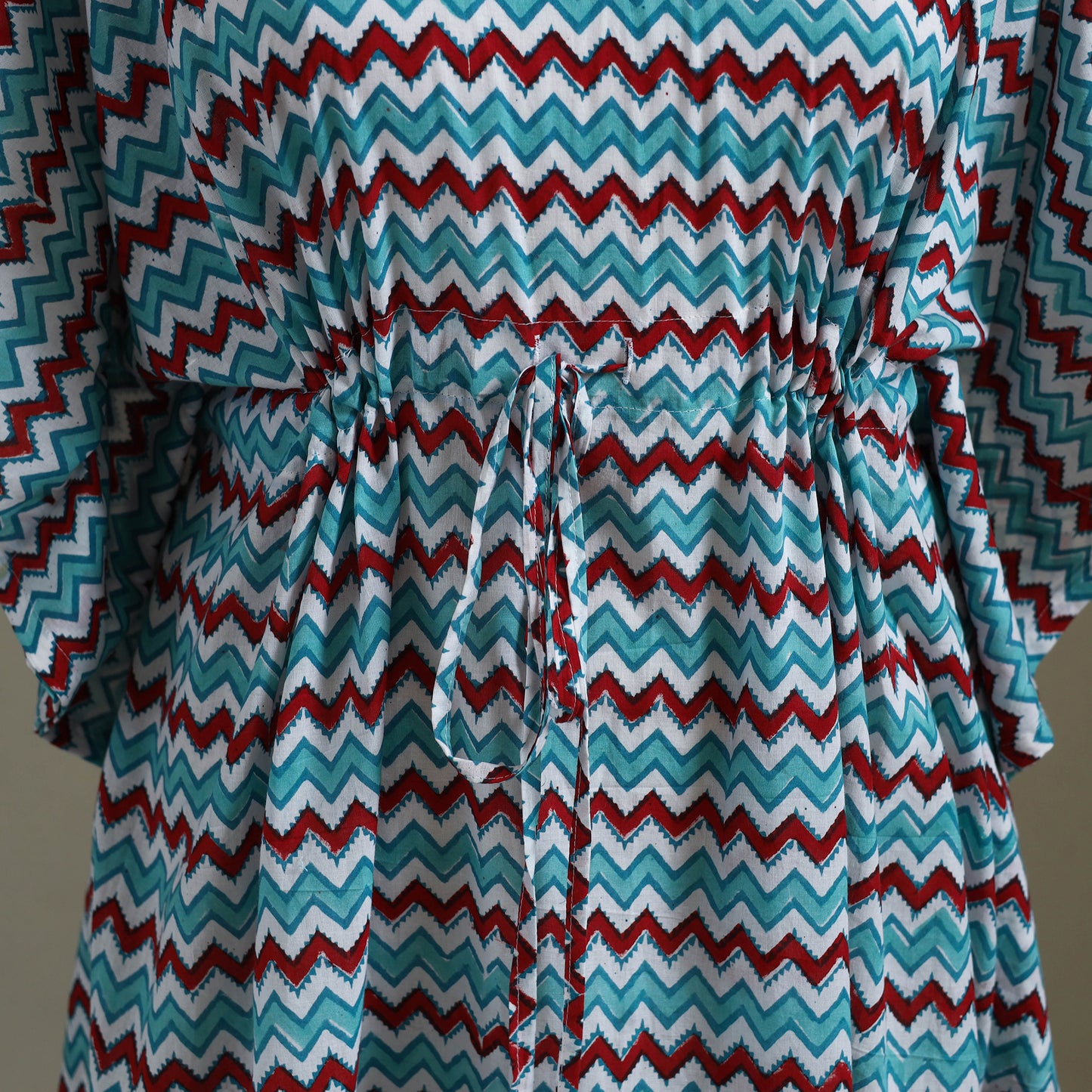 Blue Sanganeri Block Print Cotton Kaftan (Medium) 