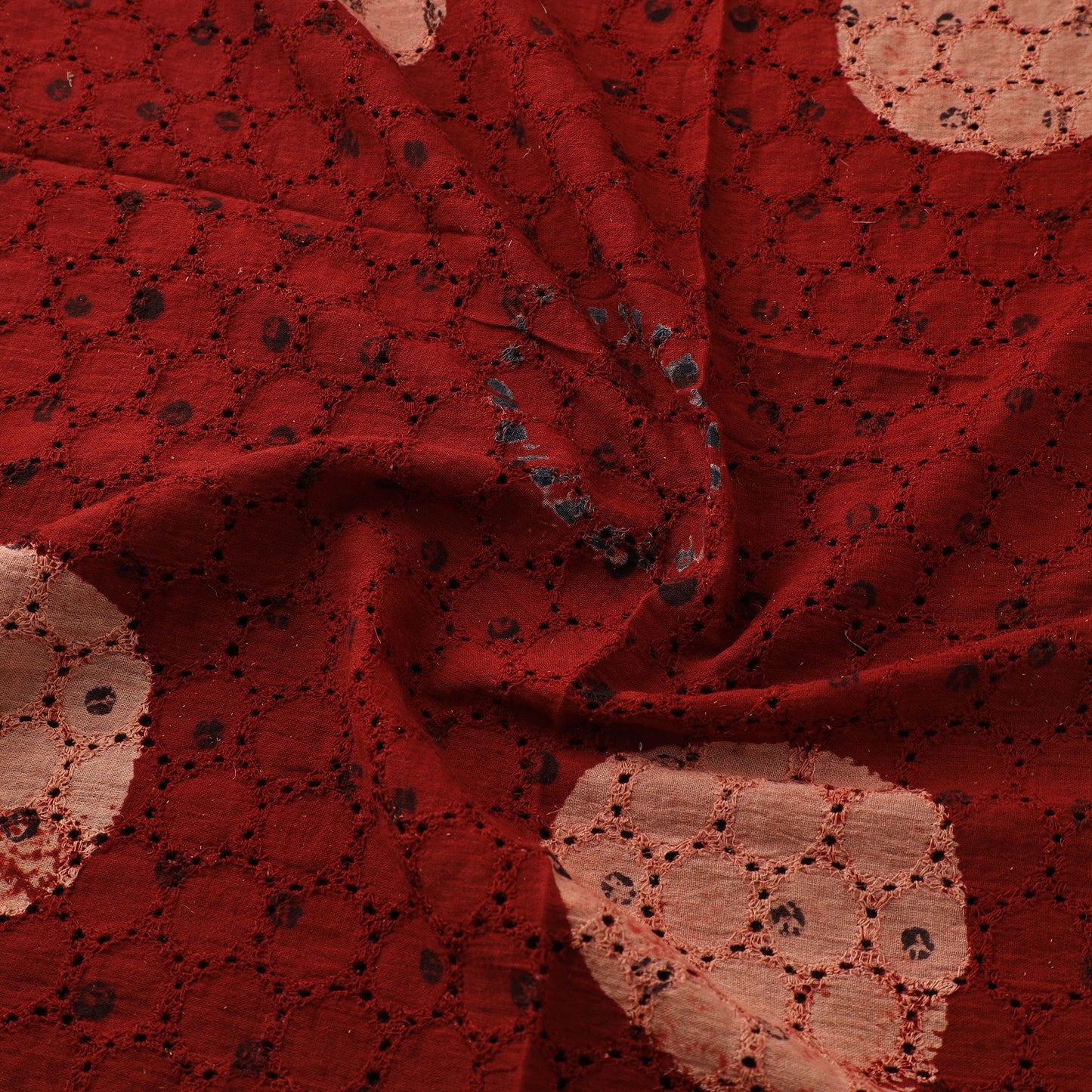 Hakoba Hand Block Ajrakh Print Natural Dyed Cotton Fabric 11