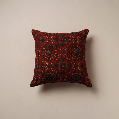 Ajrakh Hand Block Print Cushion Cover (16 x 16 in) 01