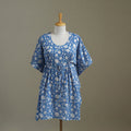 Blue - sanganeri cotton kaftan (medium) 45 - handcrafted