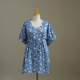 Blue - sanganeri cotton kaftan (medium) 45 - handcrafted