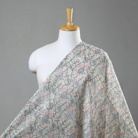  Green Sanganeri Block Print Chanderi Silk Fabric 