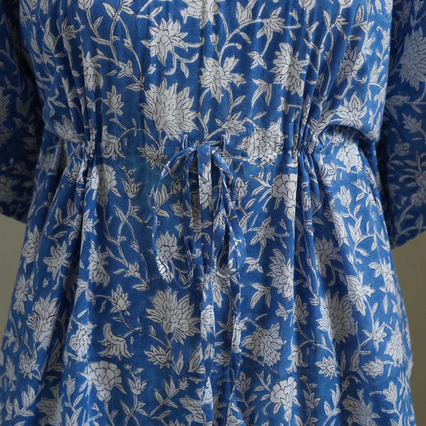 Blue - sanganeri cotton kaftan (medium) 45 - handcrafted