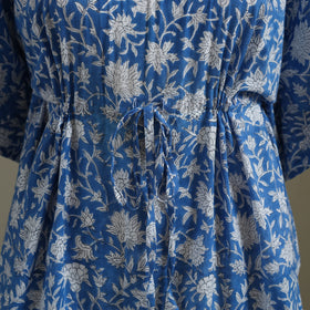 Blue - sanganeri cotton kaftan (medium) 45 - handcrafted