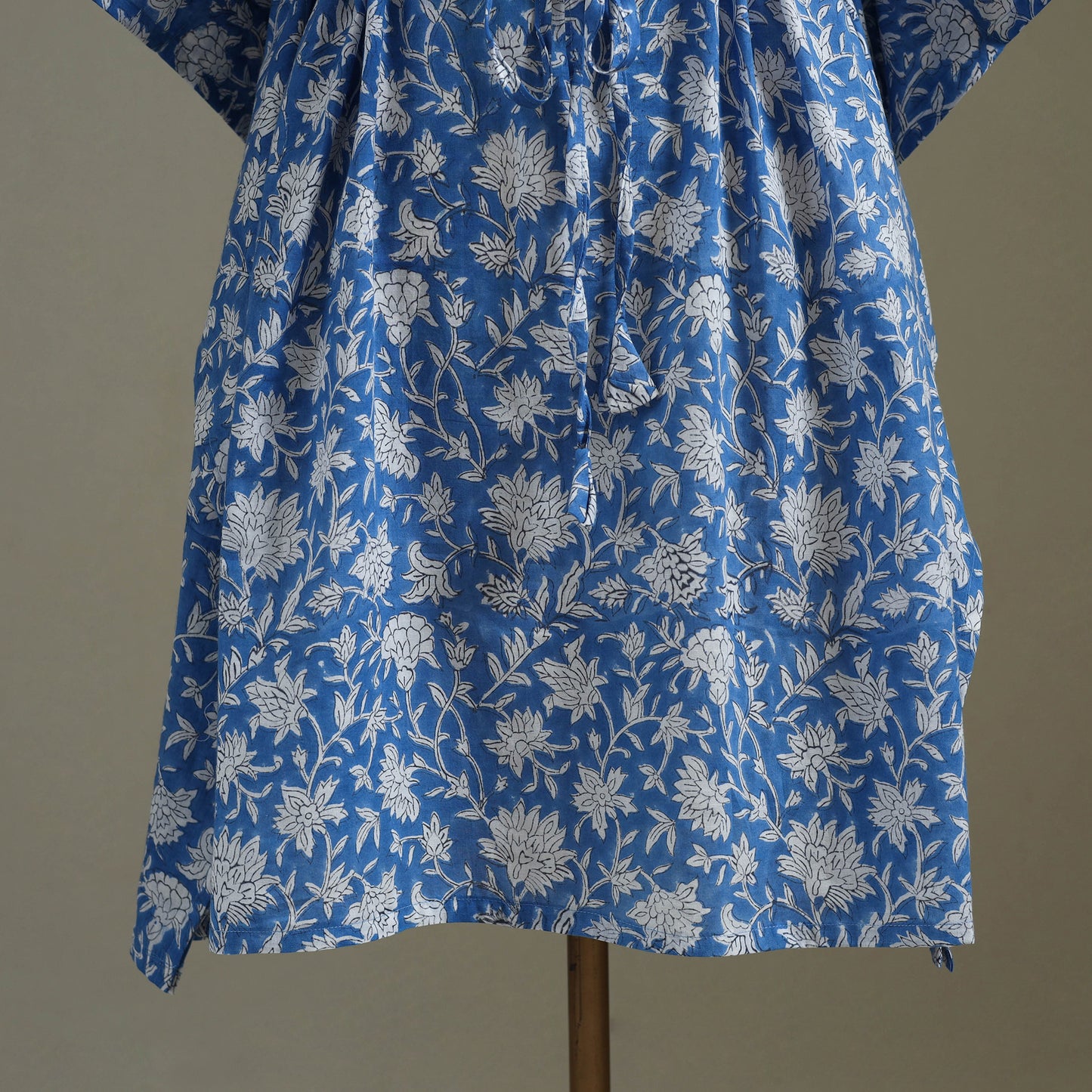 Blue - sanganeri cotton kaftan (medium) 45 - handcrafted