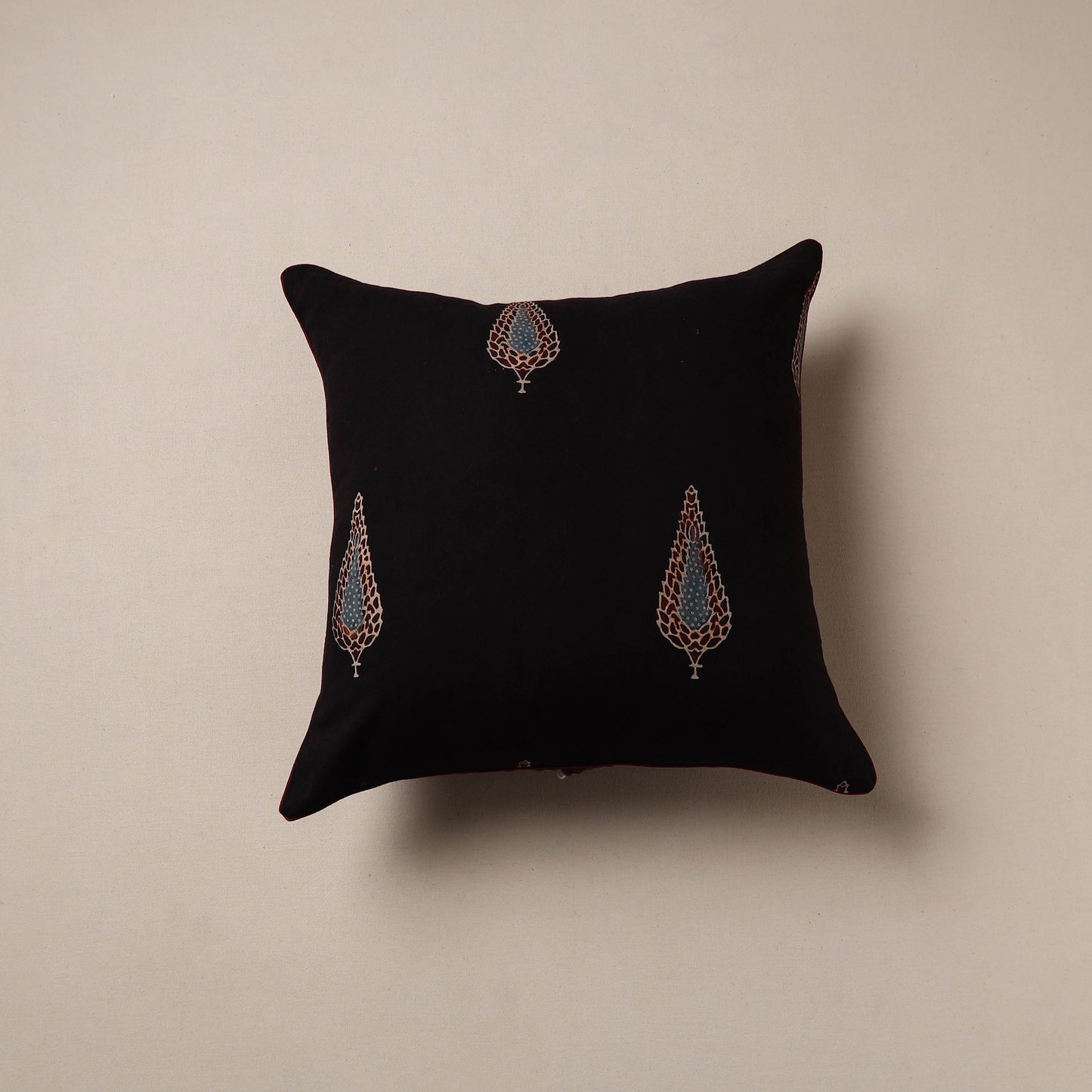 Ajrakh Hand Block Print Cushion Cover (16 x 16 in) 02