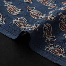 Hakoba Hand Block Ajrakh Print Natural Dyed Cotton Fabric 12