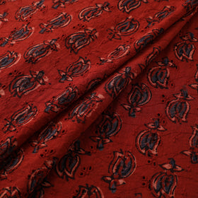 Hakoba Hand Block Ajrakh Print Natural Dyed Cotton Fabric 13