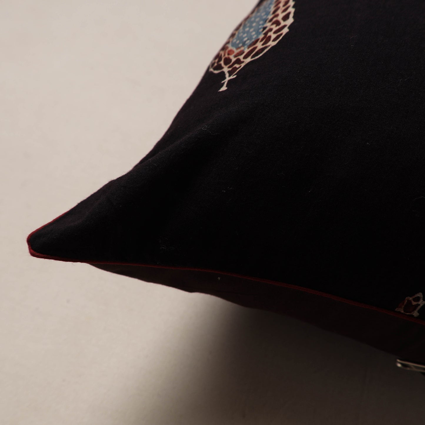 Ajrakh Hand Block Print Cushion Cover (16 x 16 in) 02