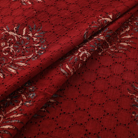 Hakoba Hand Block Ajrakh Print Natural Dyed Cotton Fabric 15