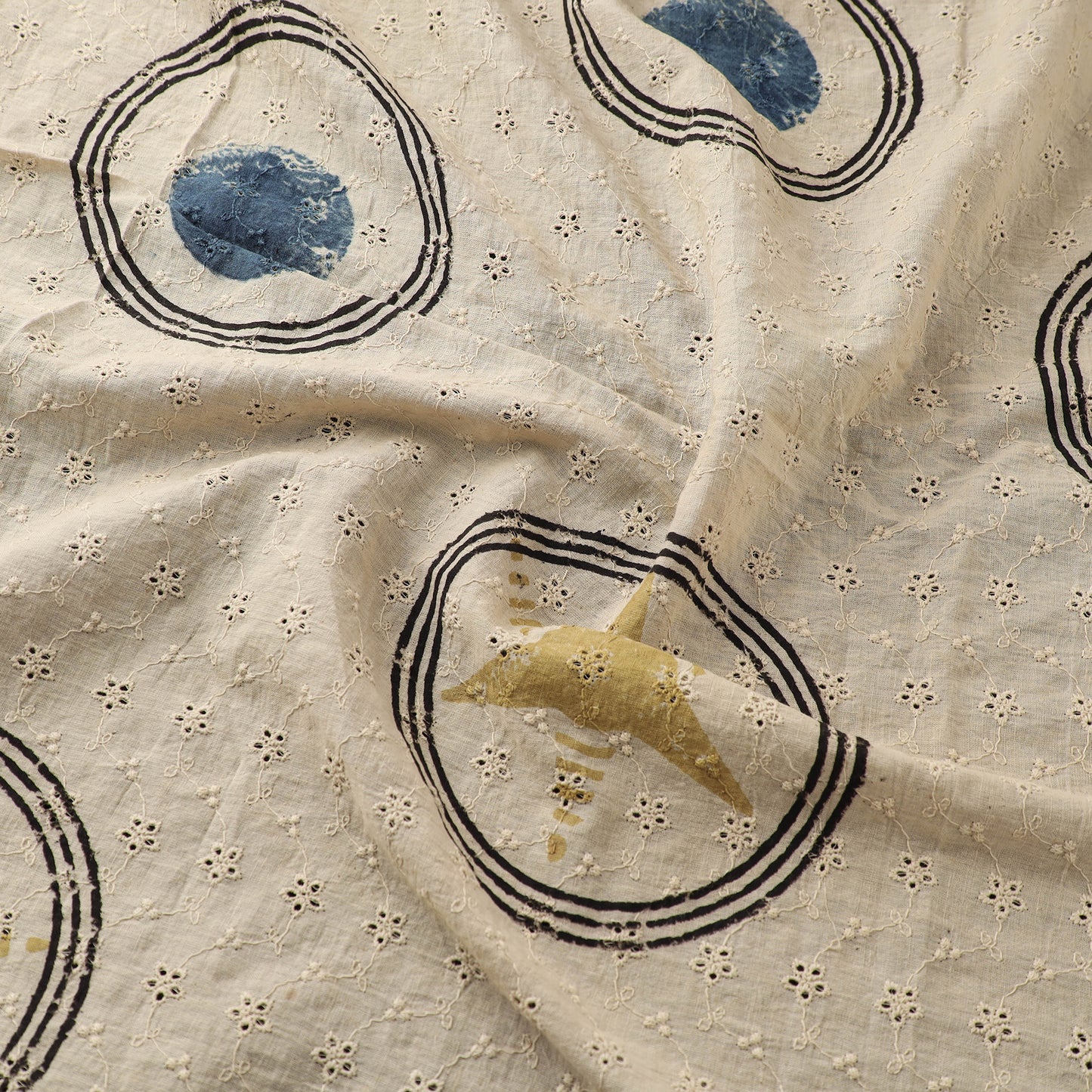 Hakoba Hand Block Ajrakh Print Natural Dyed Cotton Fabric 16