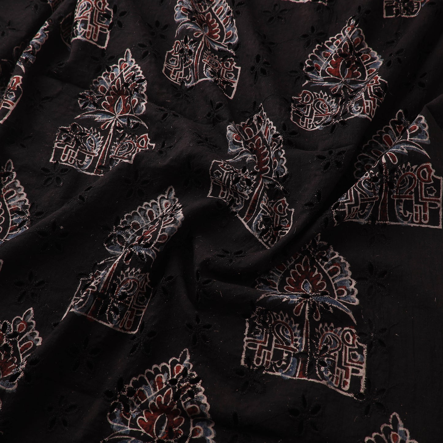 Hakoba Hand Block Ajrakh Print Natural Dyed Cotton Fabric 18