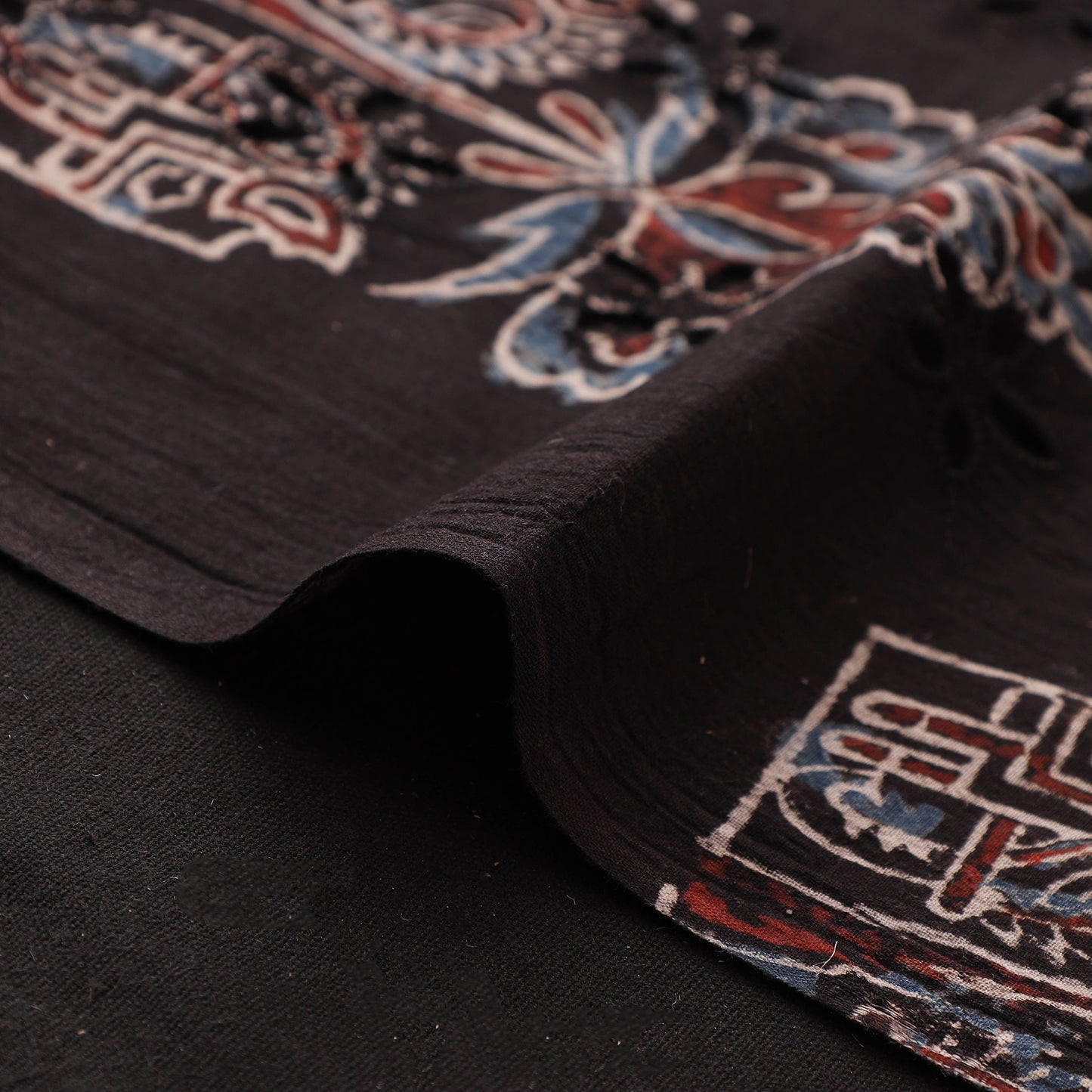 Hakoba Hand Block Ajrakh Print Natural Dyed Cotton Fabric 18