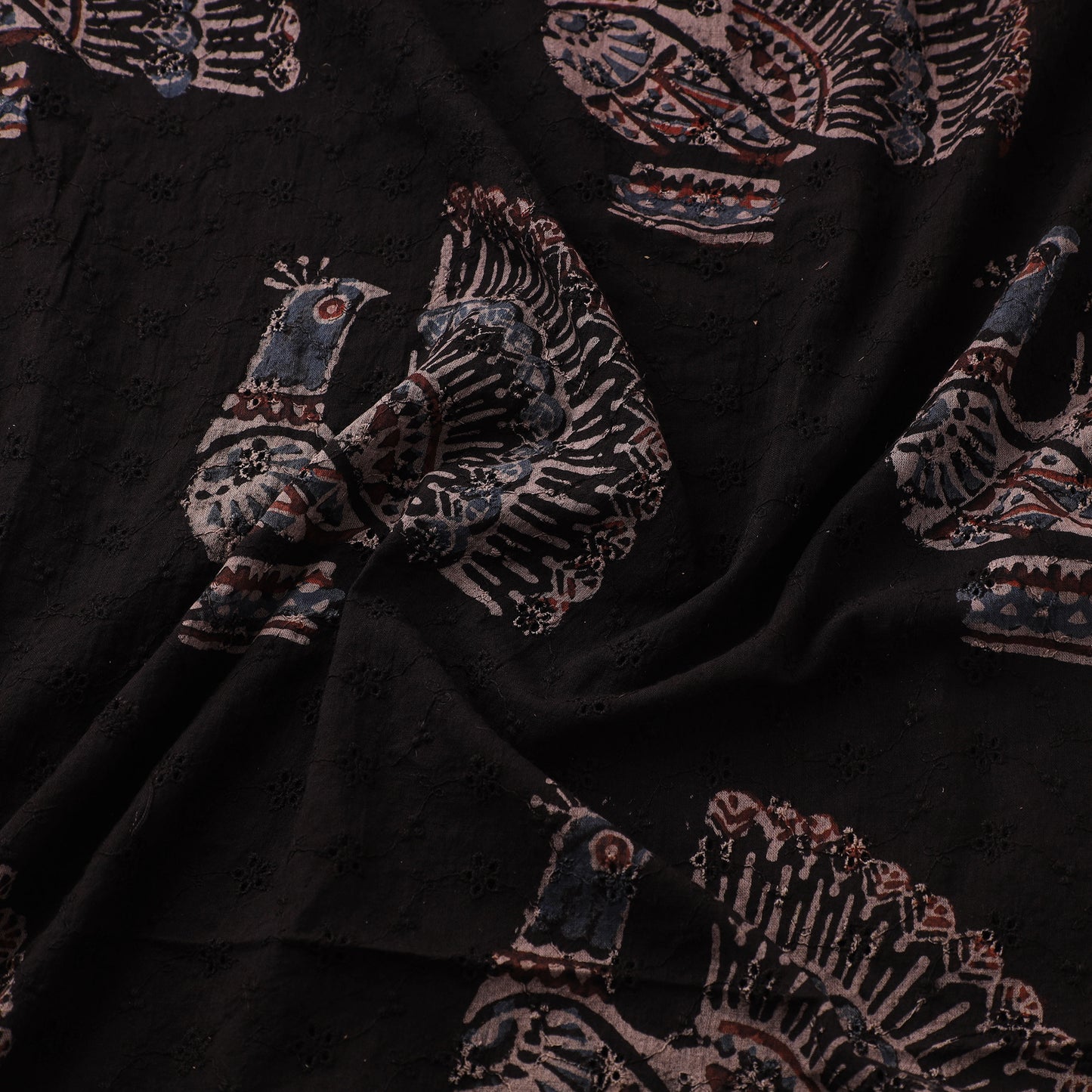 Hakoba Hand Block Ajrakh Print Natural Dyed Cotton Fabric 20