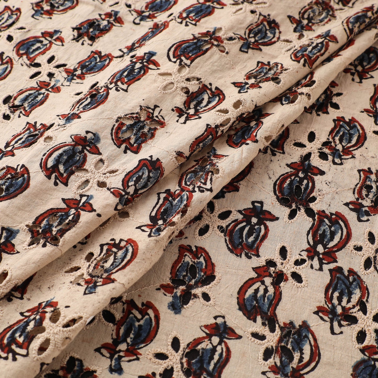 Hakoba Hand Block Ajrakh Print Natural Dyed Cotton Fabric 22