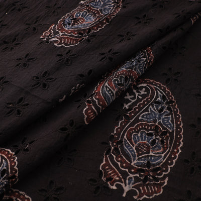 Hakoba Hand Block Ajrakh Print Natural Dyed Cotton Fabric 23
