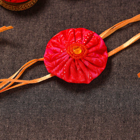  Yo Yo Flower - Handmade Blue Mango Rakhi 