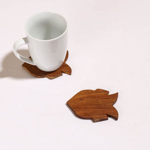 Hand Carved Sheesham Wood Coasters (Set of 2) 10