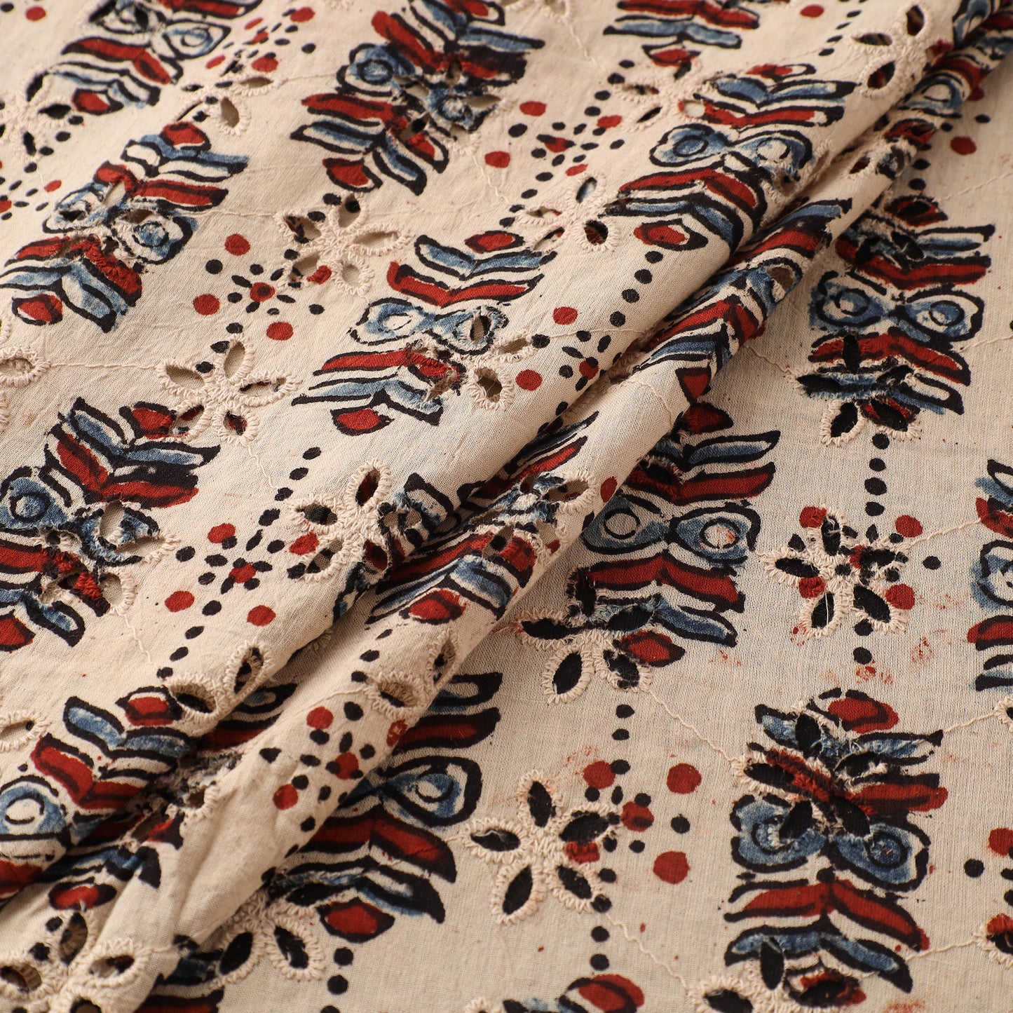 Hakoba Hand Block Ajrakh Print Natural Dyed Cotton Fabric 26