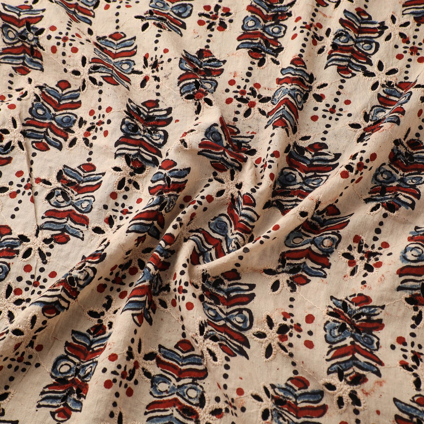 Hakoba Hand Block Ajrakh Print Natural Dyed Cotton Fabric 26