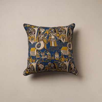 Kalamkari Hand Block Print Cushion Cover (16 x 16 in) 19