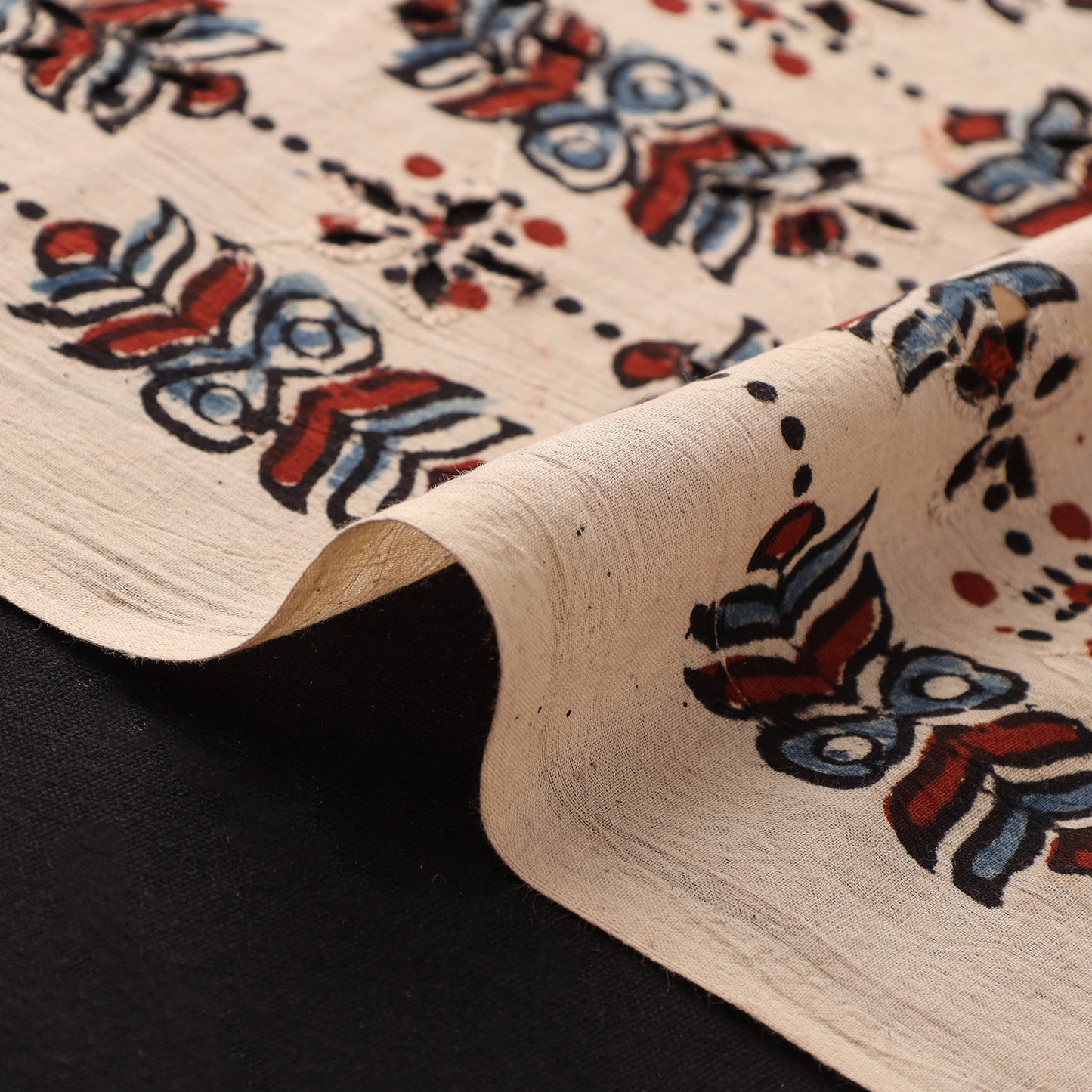 Hakoba Hand Block Ajrakh Print Natural Dyed Cotton Fabric 26
