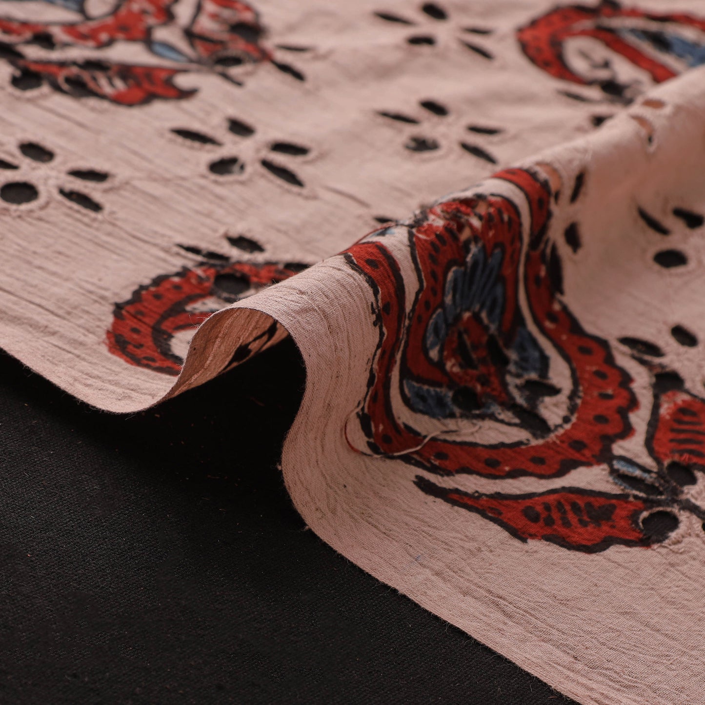 Hakoba Hand Block Ajrakh Print Natural Dyed Cotton Fabric 27