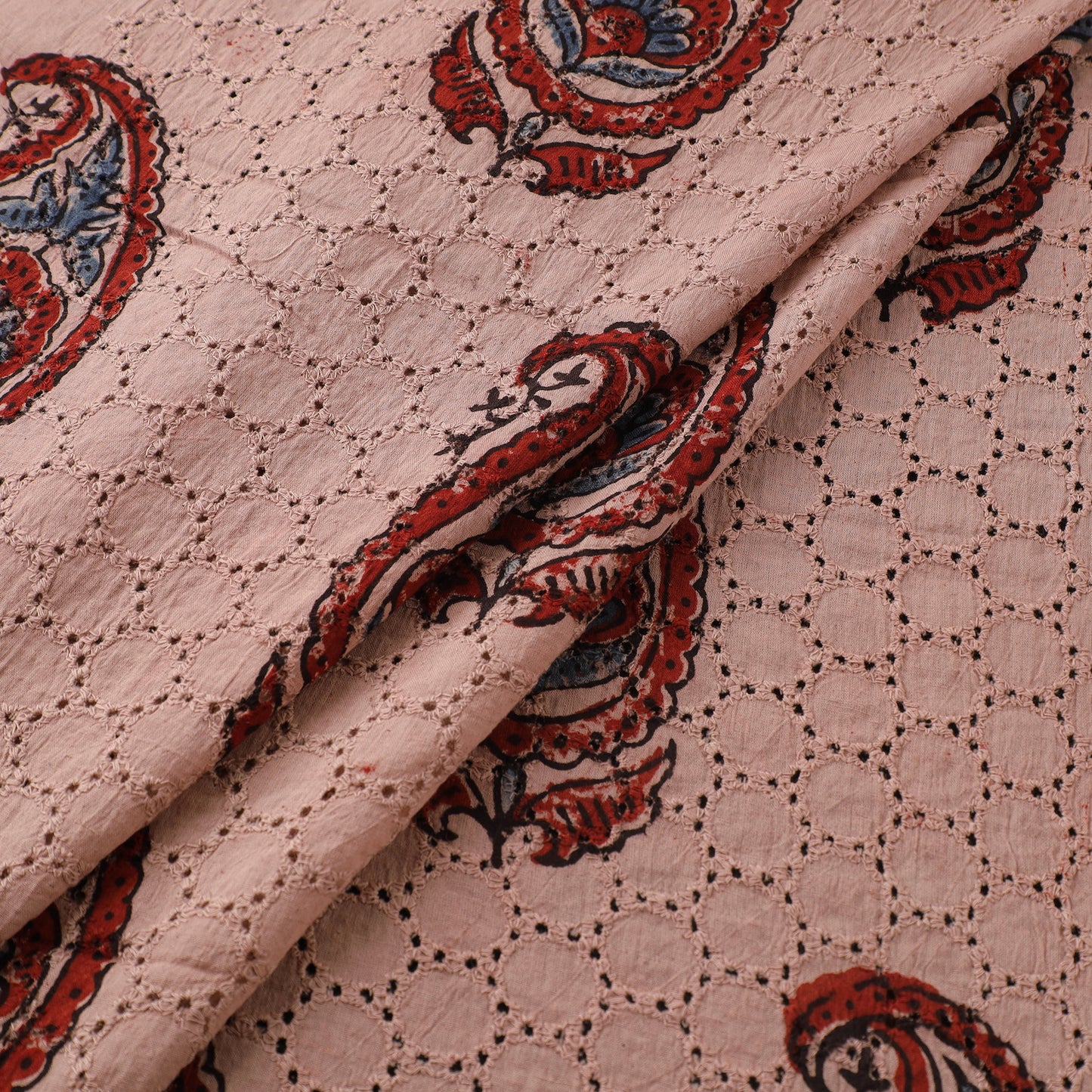 Hakoba Hand Block Ajrakh Print Natural Dyed Cotton Fabric 28