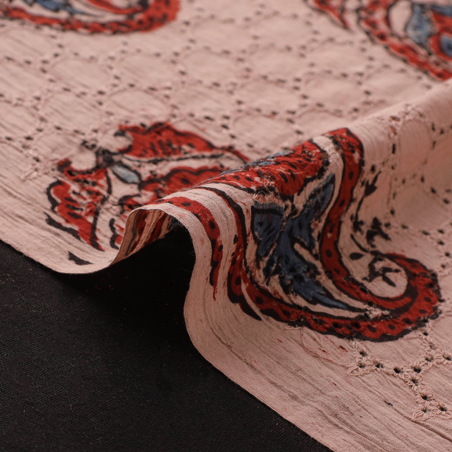Hakoba Hand Block Ajrakh Print Natural Dyed Cotton Fabric 28