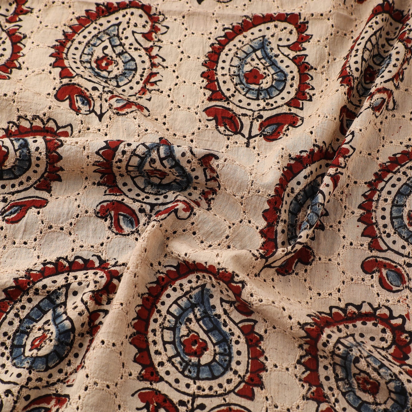 Hakoba Hand Block Ajrakh Print Natural Dyed Cotton Fabric 29